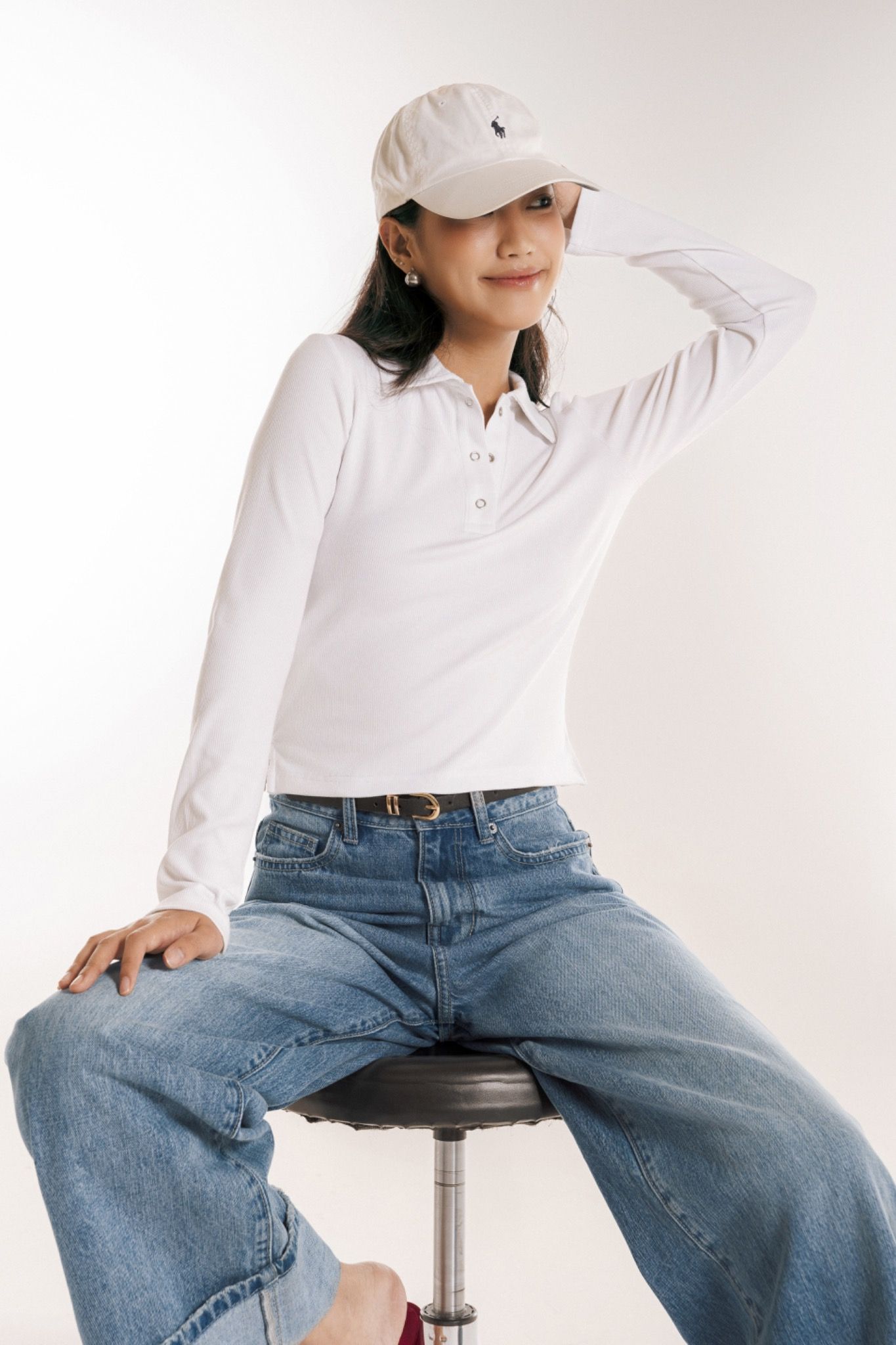 Libe Long Sleeves Polo Top (Pre-order)