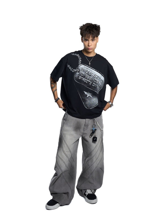 Hades Crisscross Wash Jeans