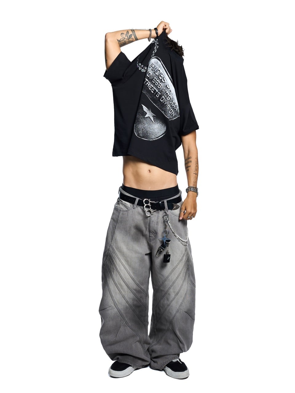 Hades Crisscross Wash Jeans