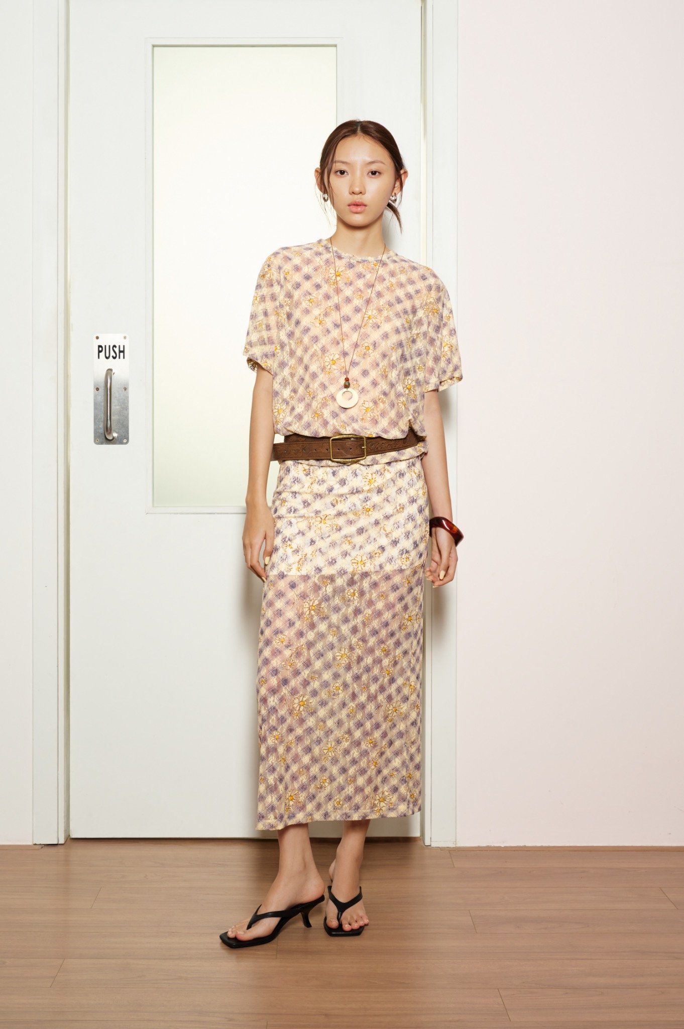 Libe Printed Lace Midi Skirt (Pre-order)