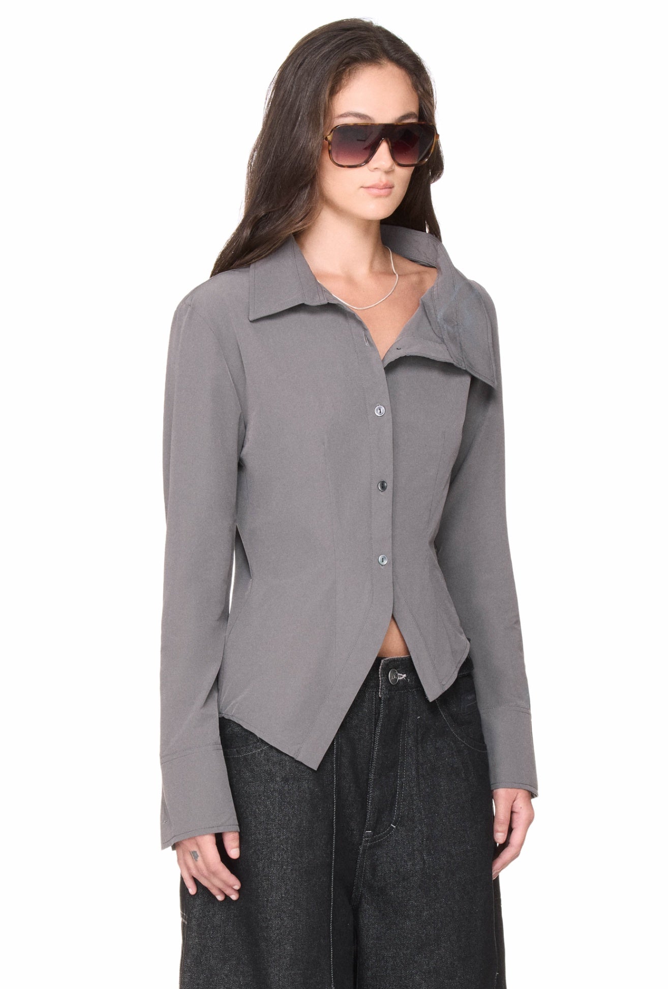 The Beuter Wmns Asymmetric Shirt - Grey