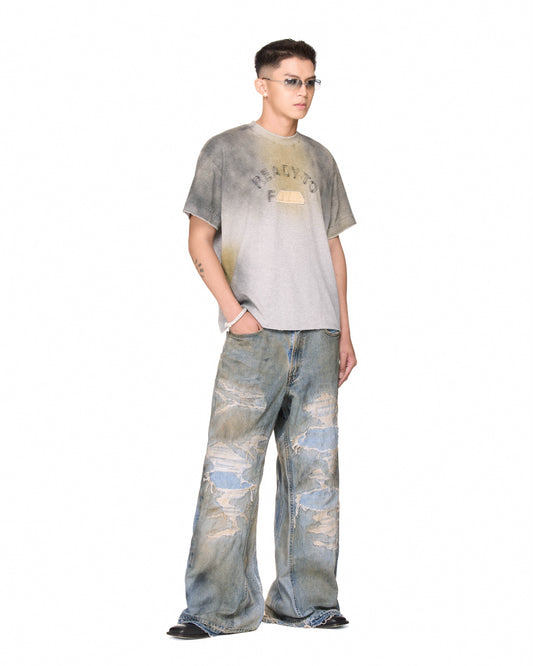 The Beuter ���Ready-To-F___��� Spray Boxy T-Shirt - Grey