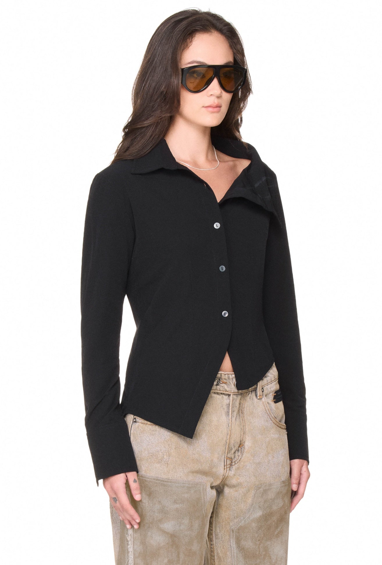 The Beuter Wmns Asymmetric Shirt - Black
