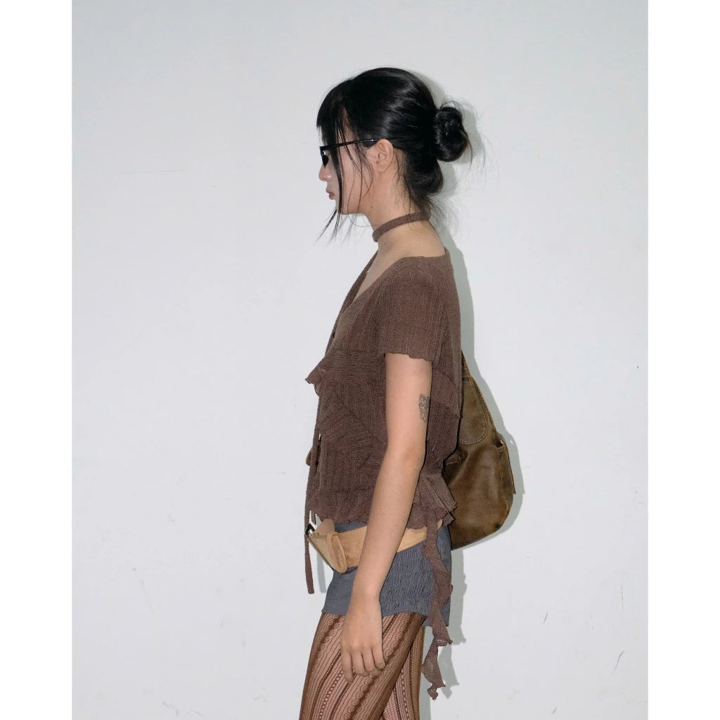 UYU.label Hikari Ruffle Top with Thin Scarf (Pre-order)