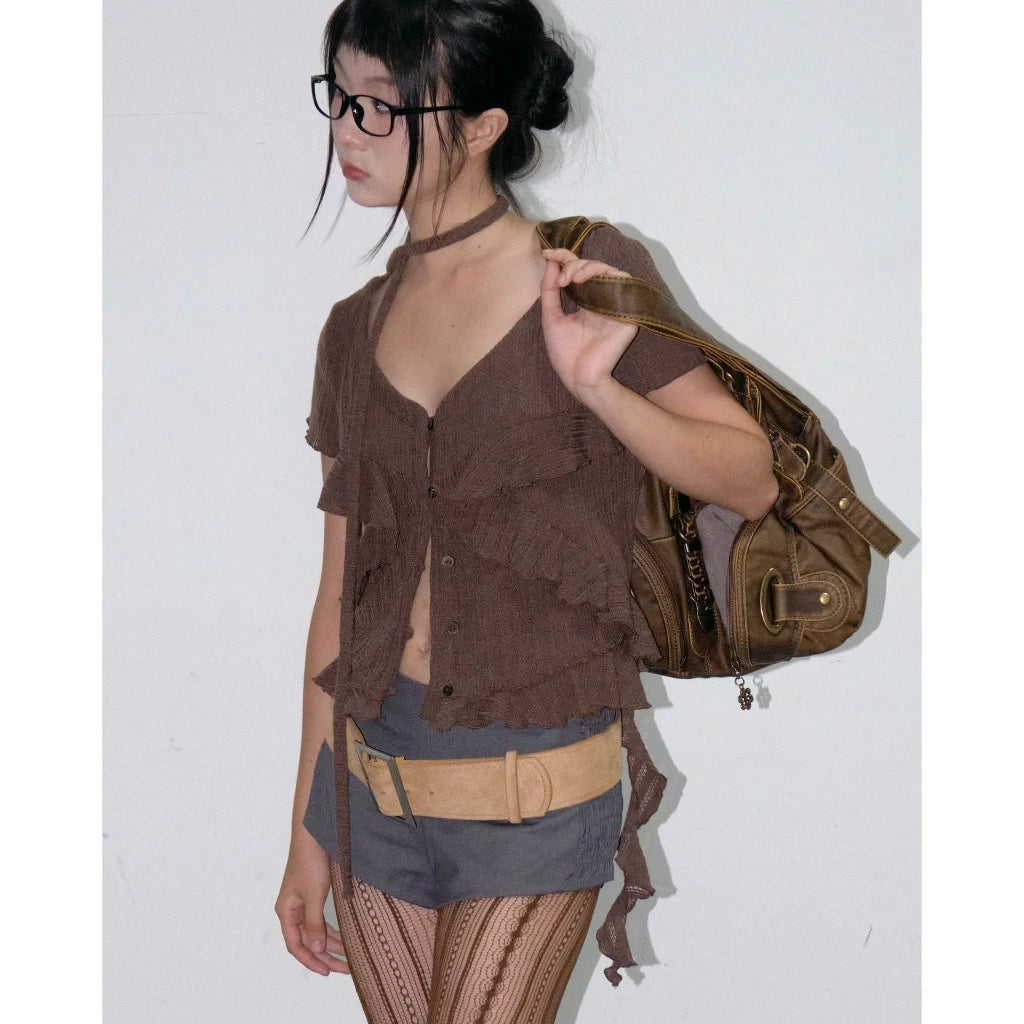 UYU.label Hikari Ruffle Top with Thin Scarf (Pre-order)