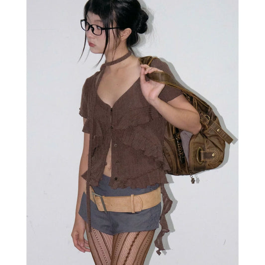 UYU.label Hikari Ruffle Top with Thin Scarf (Pre-order)