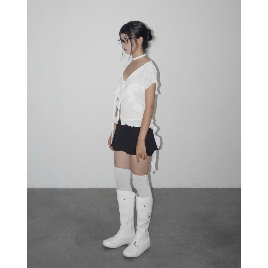 UYU.label Hikari Ruffle Top with Thin Scarf (Pre-order)