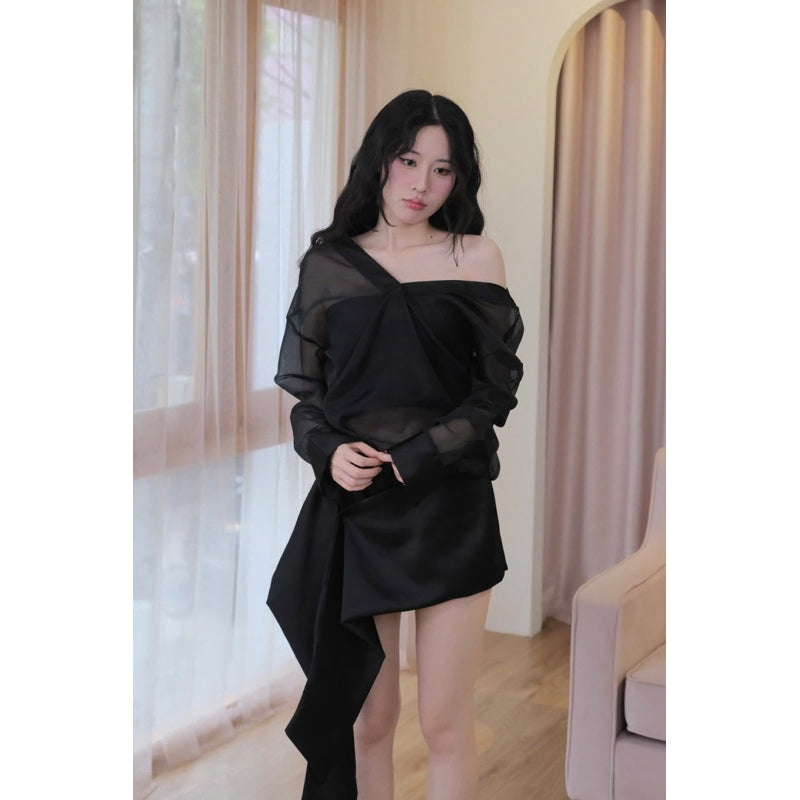 Aguja Lisa One-Shoulder Lace Dress (Pre-order)