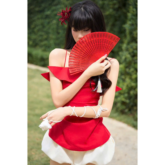 Colin Smocked Cami Top With Ruffled Bust (Pre-order)