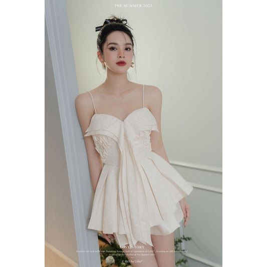 Colin Pleated Bust Cami Top With Flowy Hem