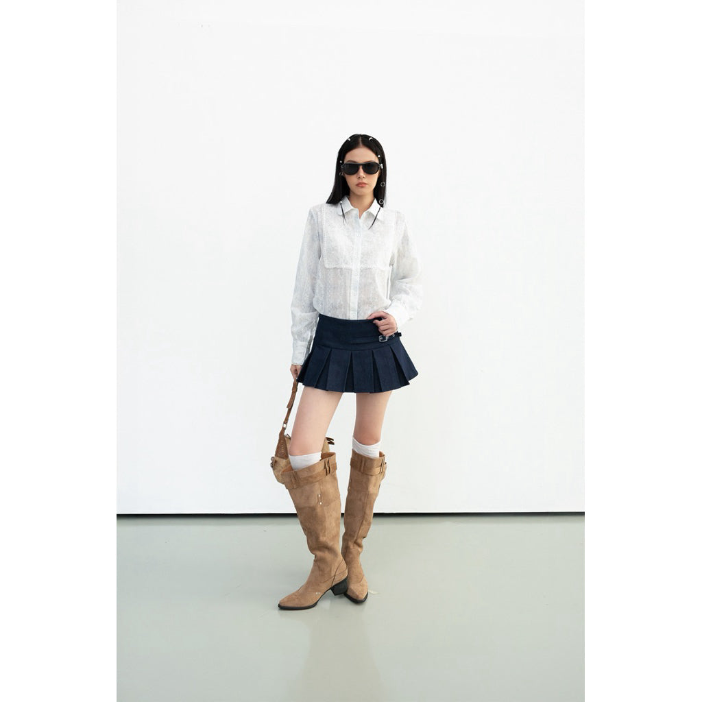 Cera Puff Sleeve Lace Shirt