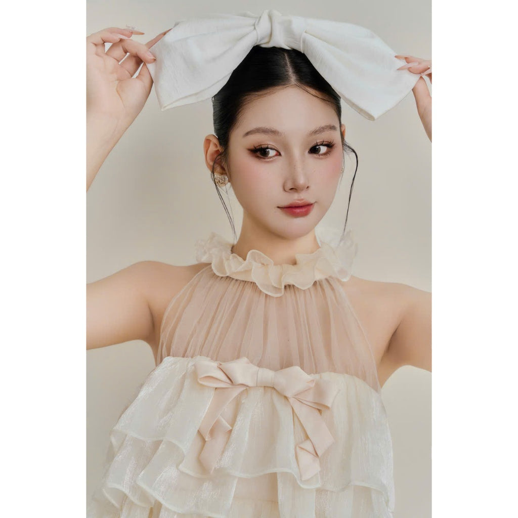 Colin Sleeveless Round-Neck Layered Top With Mesh Detail