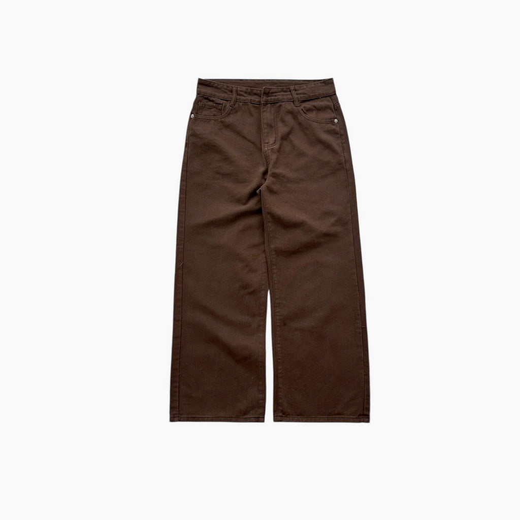 WHOSE Brown Wide Straight Jeans (Pre-order)