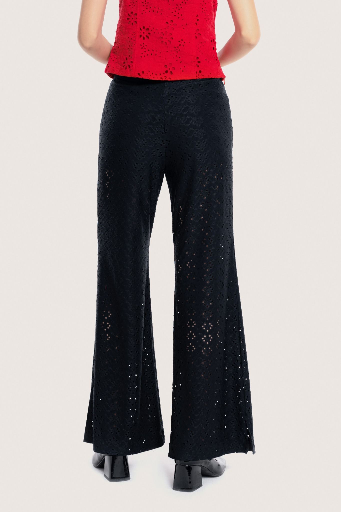 Libe Black Lace Flared Pants (Pre-order)