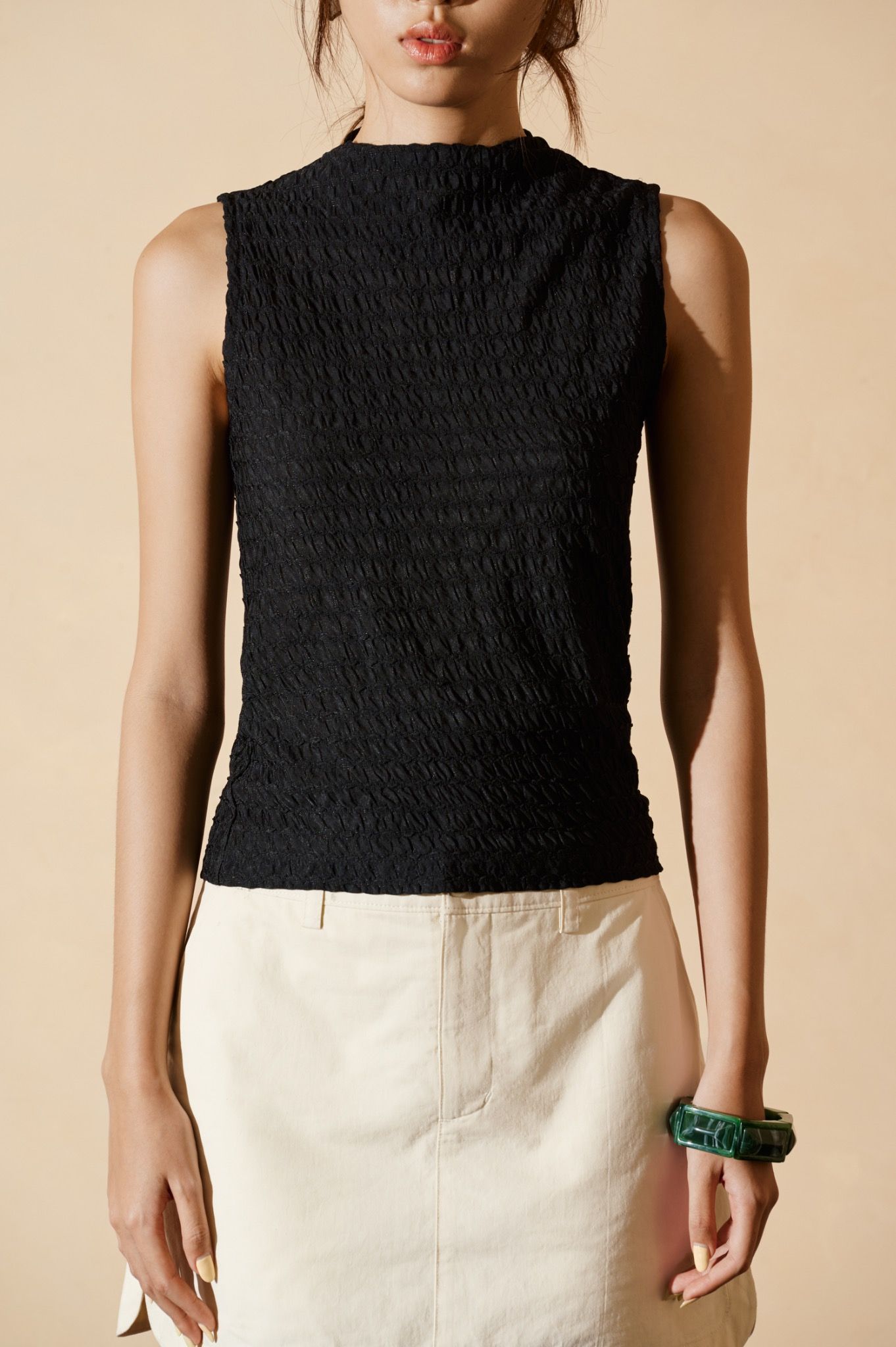 Libe Black Mock Neck Top (Pre-order)