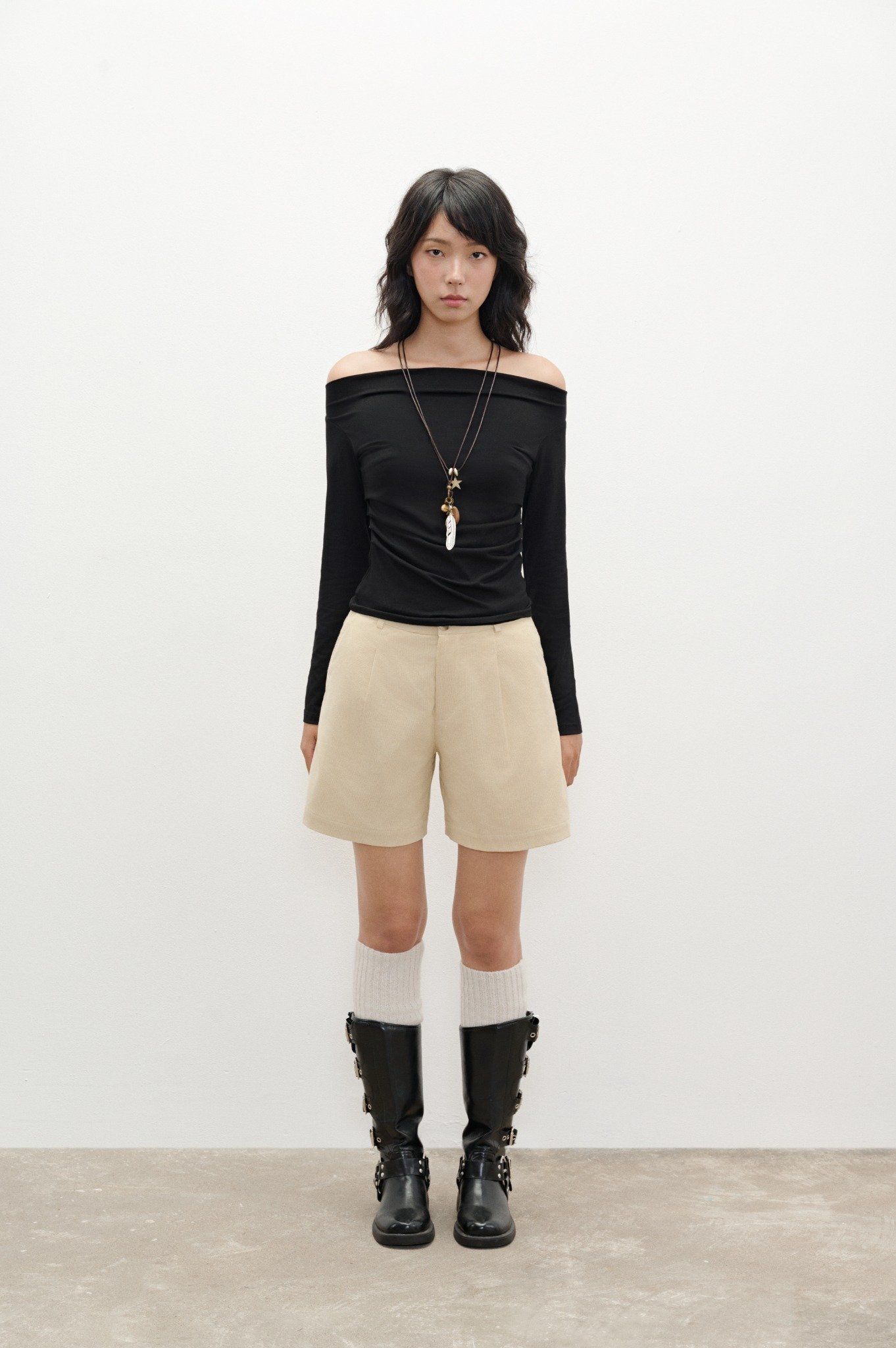Libe Black Off Shoulder Top (Pre-order)