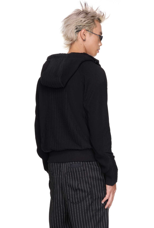 The Beuter Black Paneled Riversible Hoodie