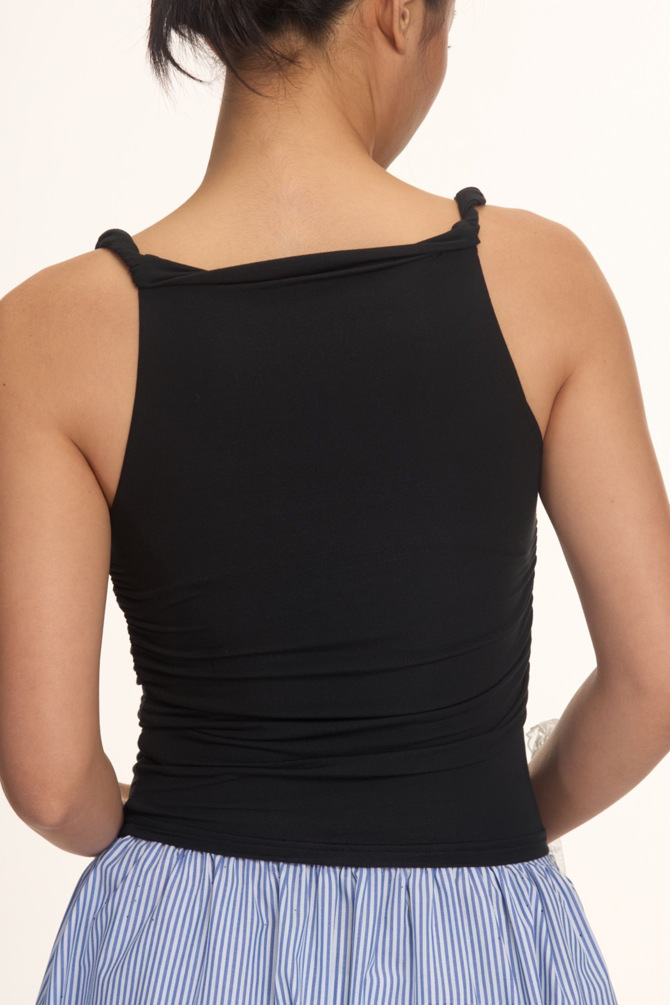 Libe Black Twist Shoulder Top (Pre-order)