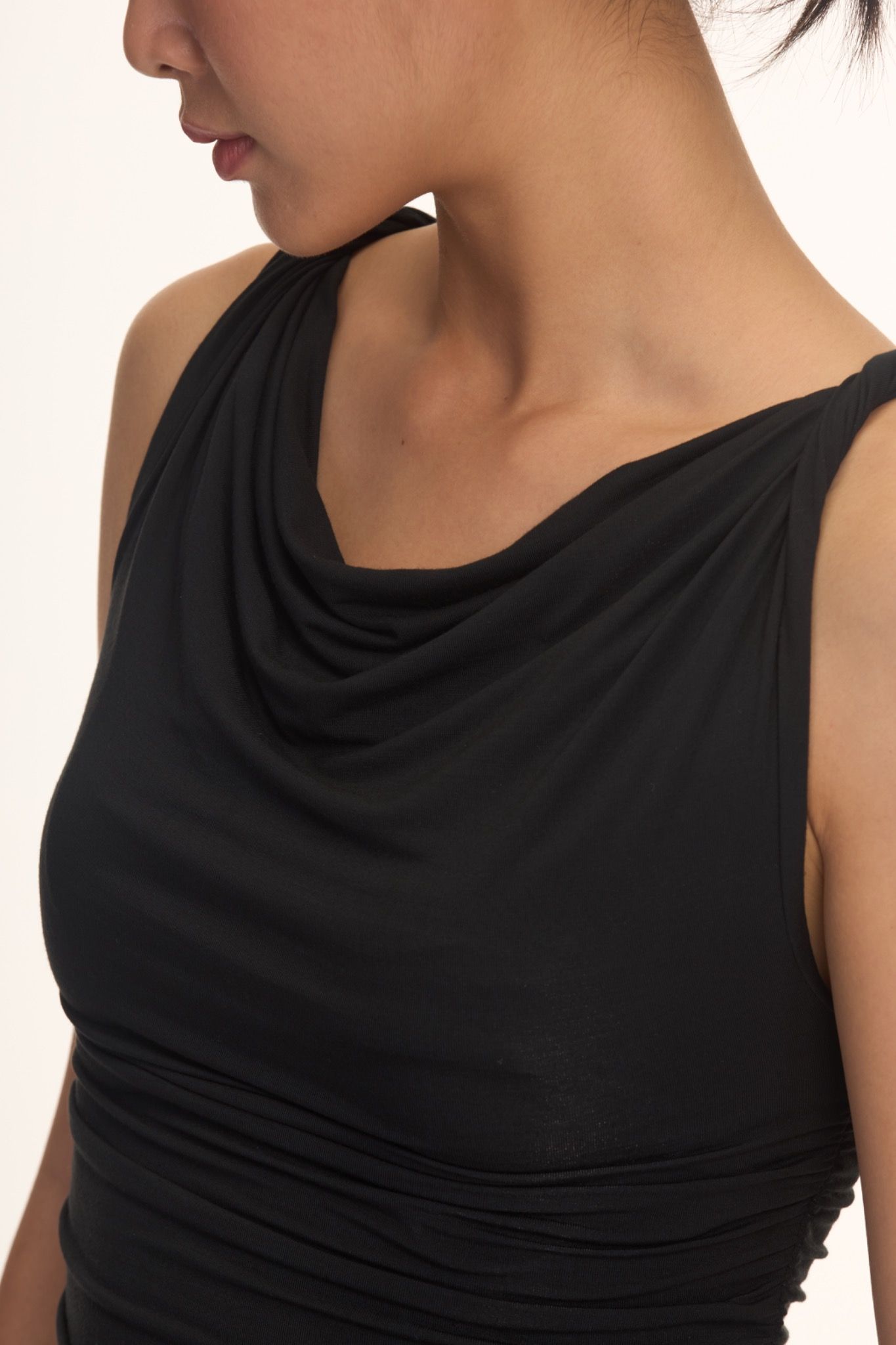 Libe Black Twist Shoulder Top (Pre-order)