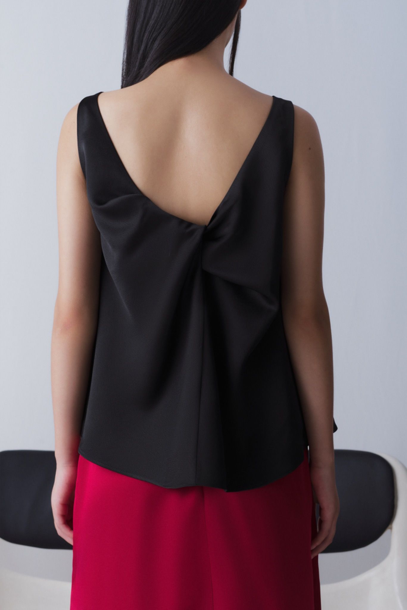 Libe Black Twist Silky Top (Pre-order)