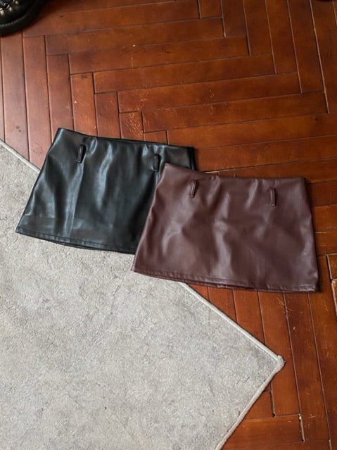 Odode Leather Mini Skirt