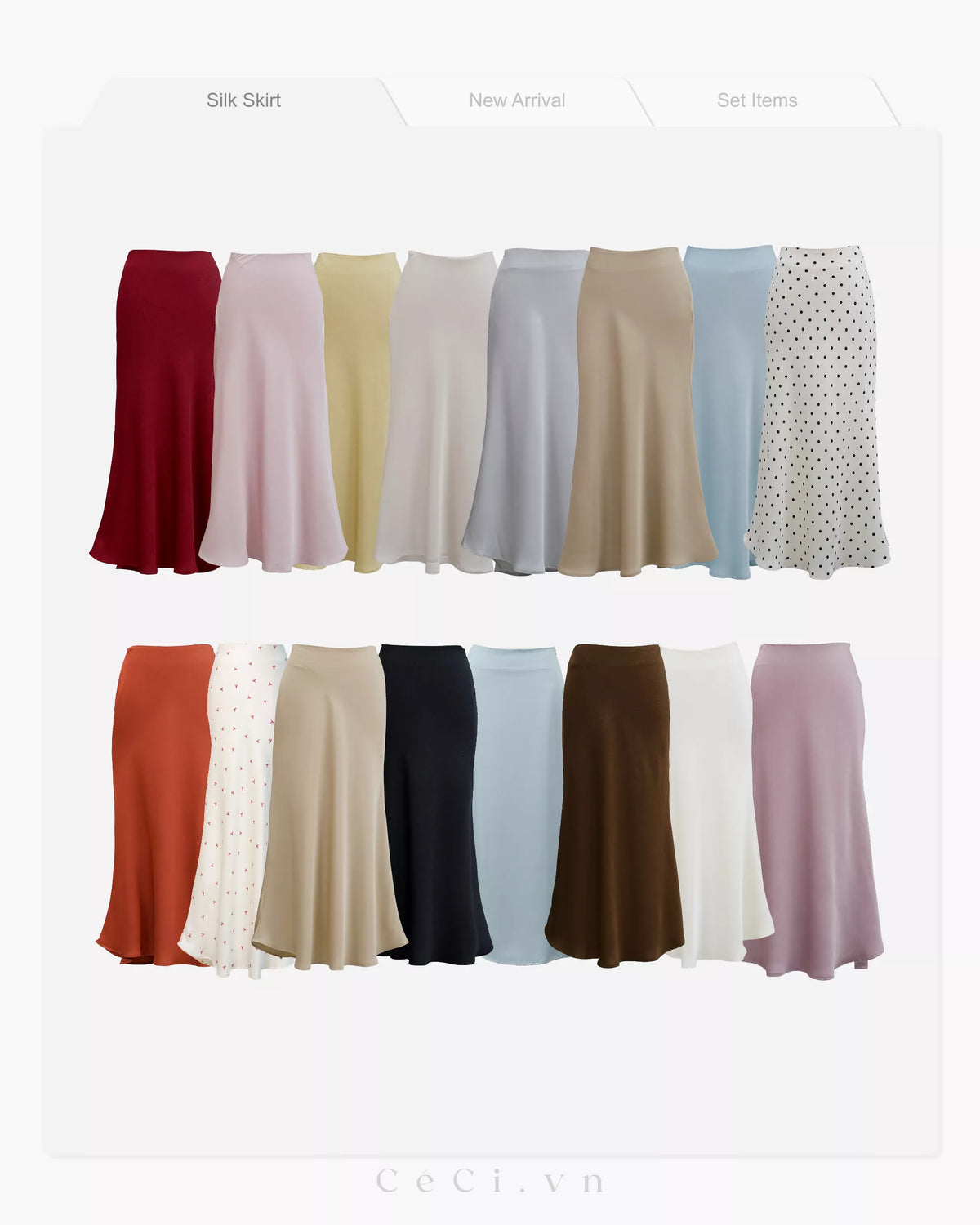 Ceci Silk Skirt - Pearl Veil
