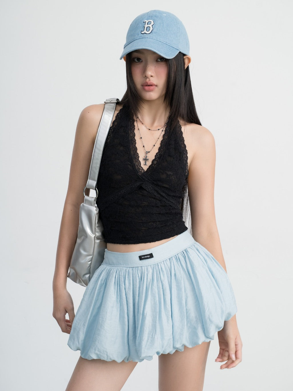 Hoo Design Blue Puffy Tulle Skirt With Inner Shorts