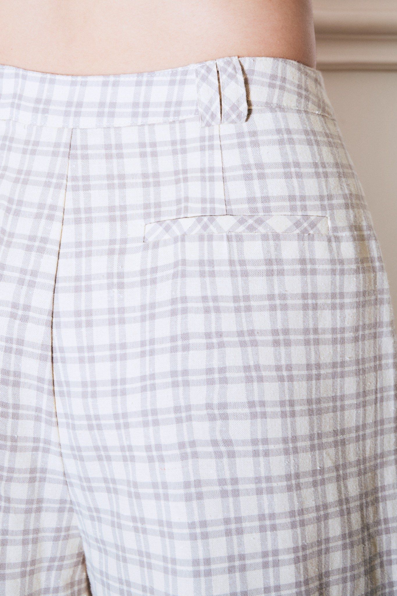 Libe Checked Straight Leg Trousers (Pre-order)