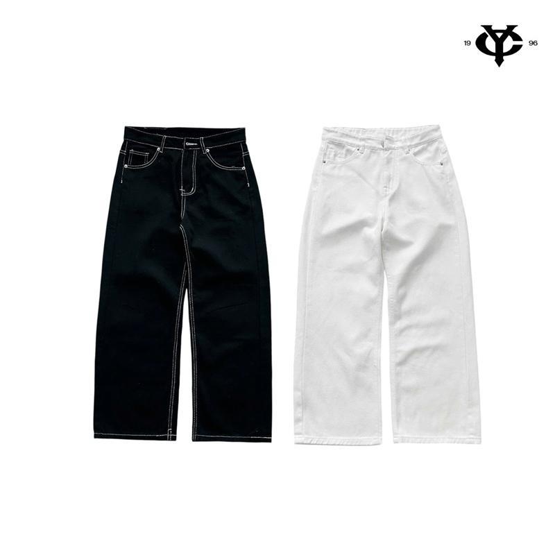 WHOSE Embroidered Pocket Baggy Straight-Leg Jeans (Pre-order)