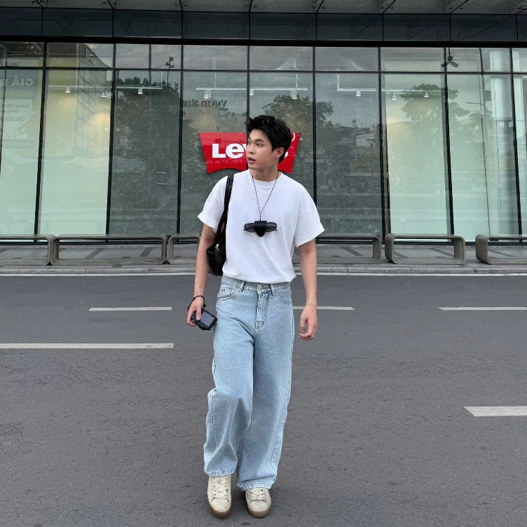 Whose Faded Blue Wide Straight Jeans