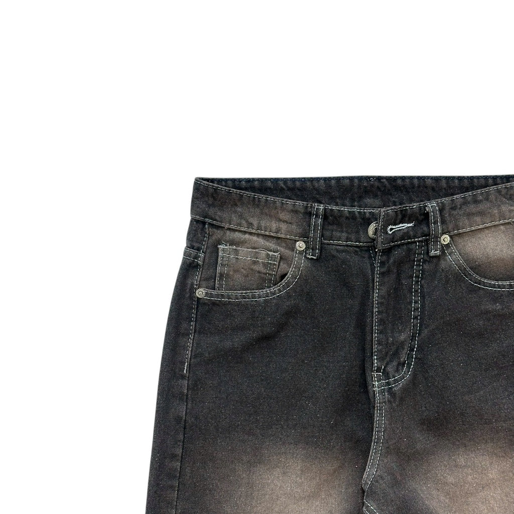 WHOSE Faded Black Wide Straight Jeans (Pre-order)