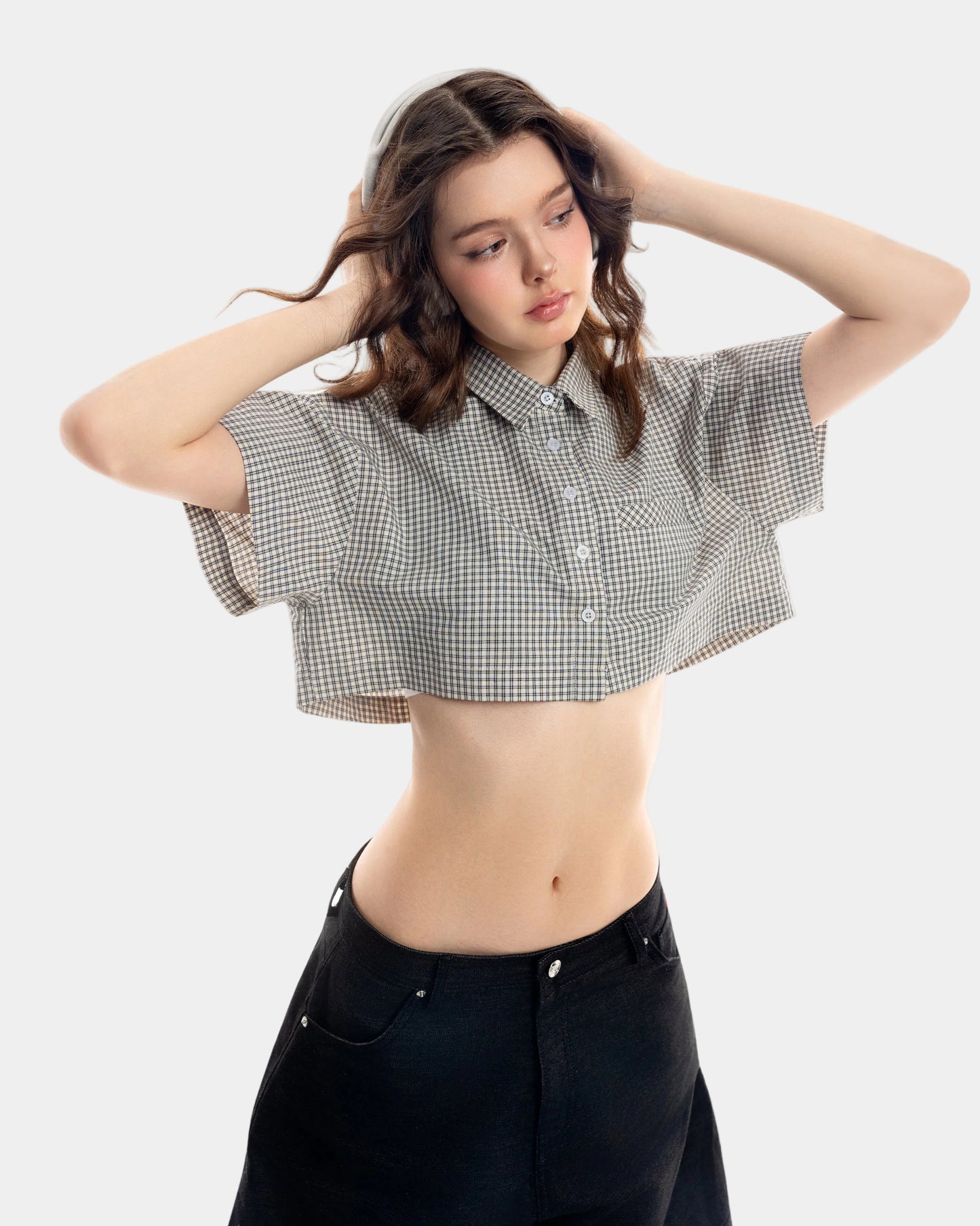 Push Push Gingham Crop Shirt