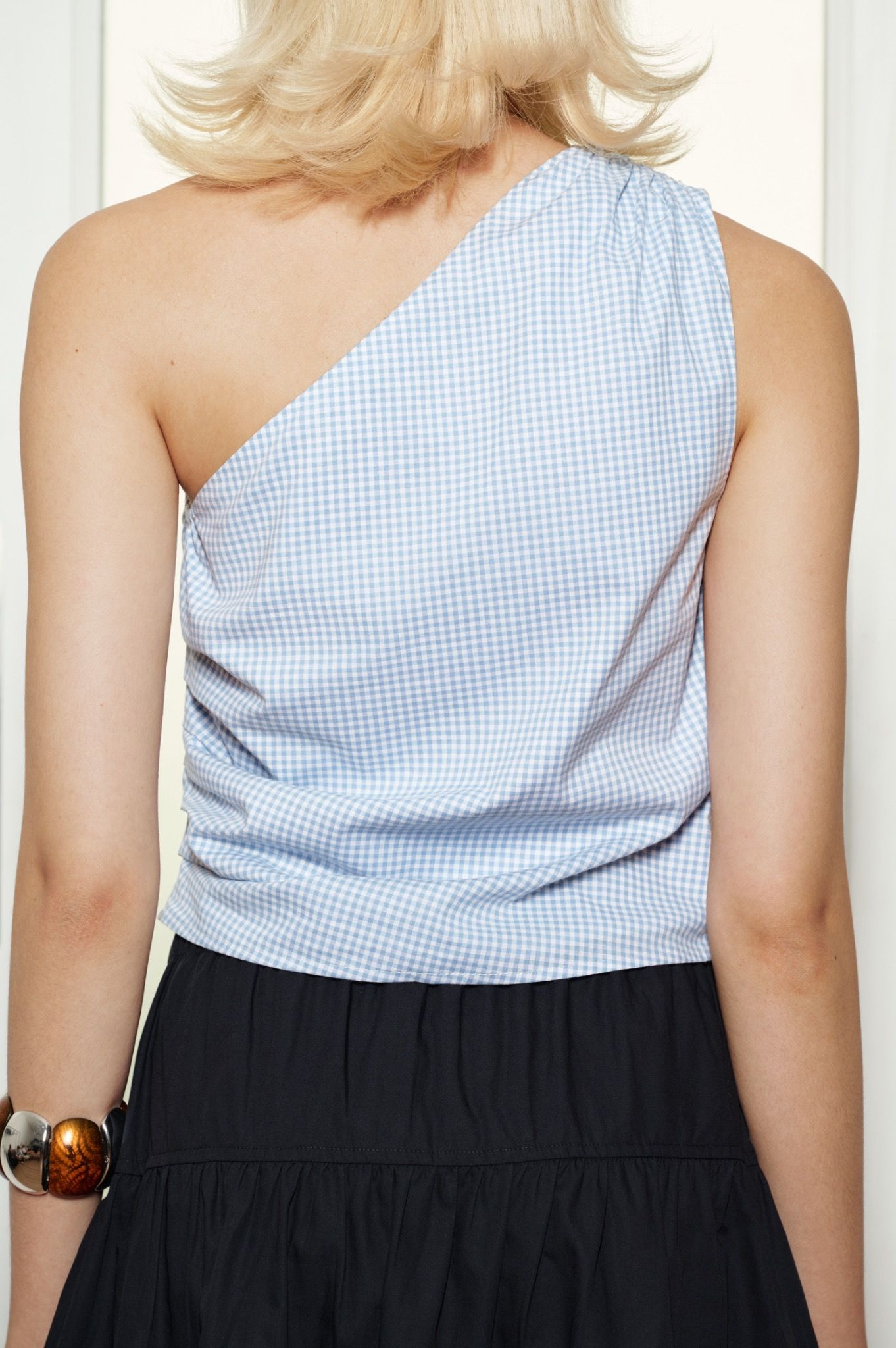 Libe Gingham One Shoulder Top (Pre-order)