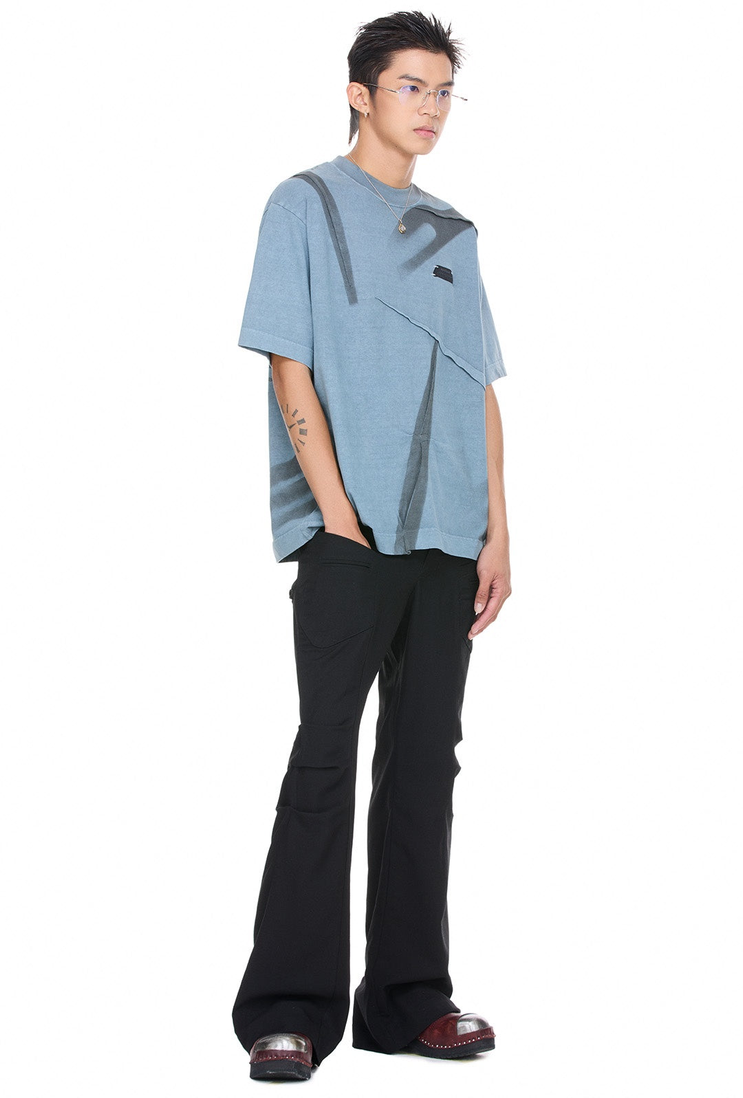 The Beuter Grey Stone Wrinkled T-Shirt