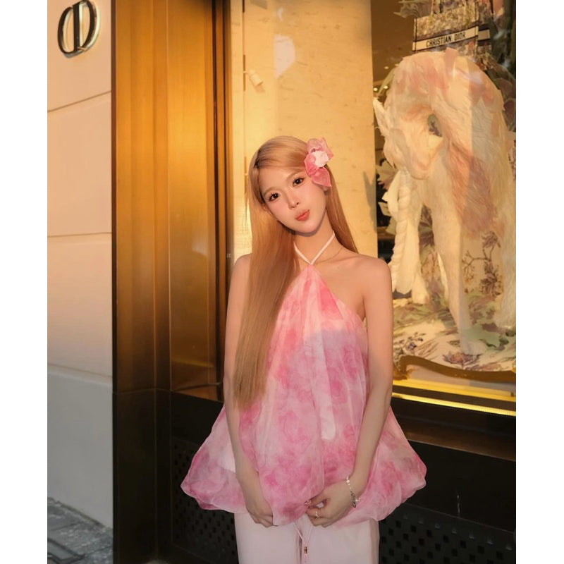 Aguja Hai Thu Pink Organza Dress (Pre-order)