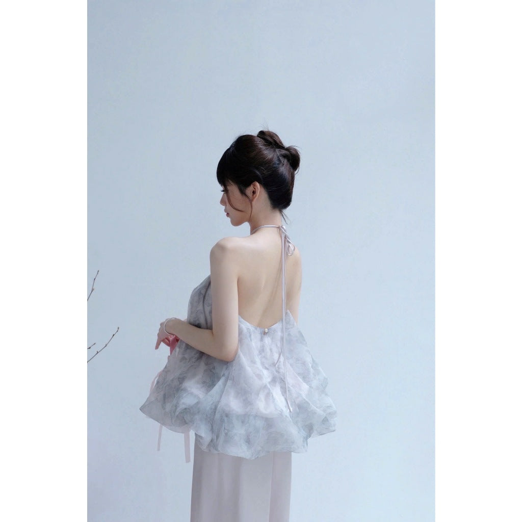 Aguja Hai Thu Gray Organza Dress (Pre-order)