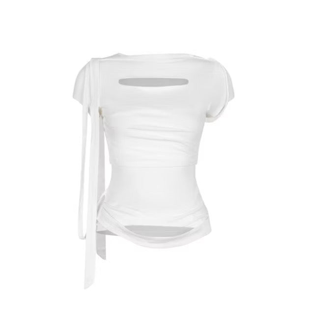 Sagittarius.A+ Graped Strap T-Shirt