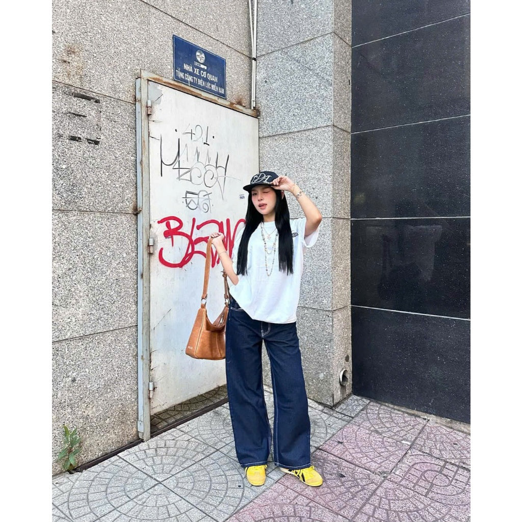 WHOSE Indigo Wide Straight Jeans (Pre-order)