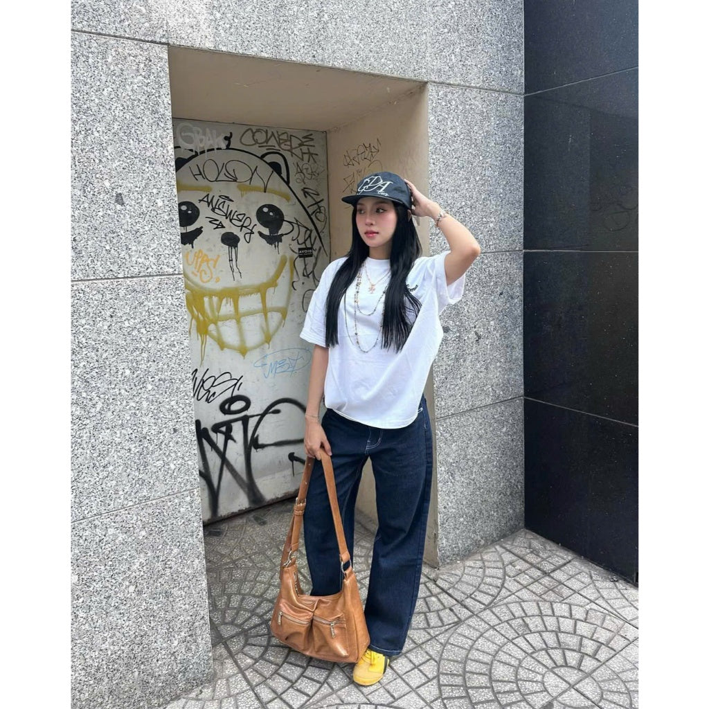 WHOSE Indigo Wide Straight Jeans (Pre-order)