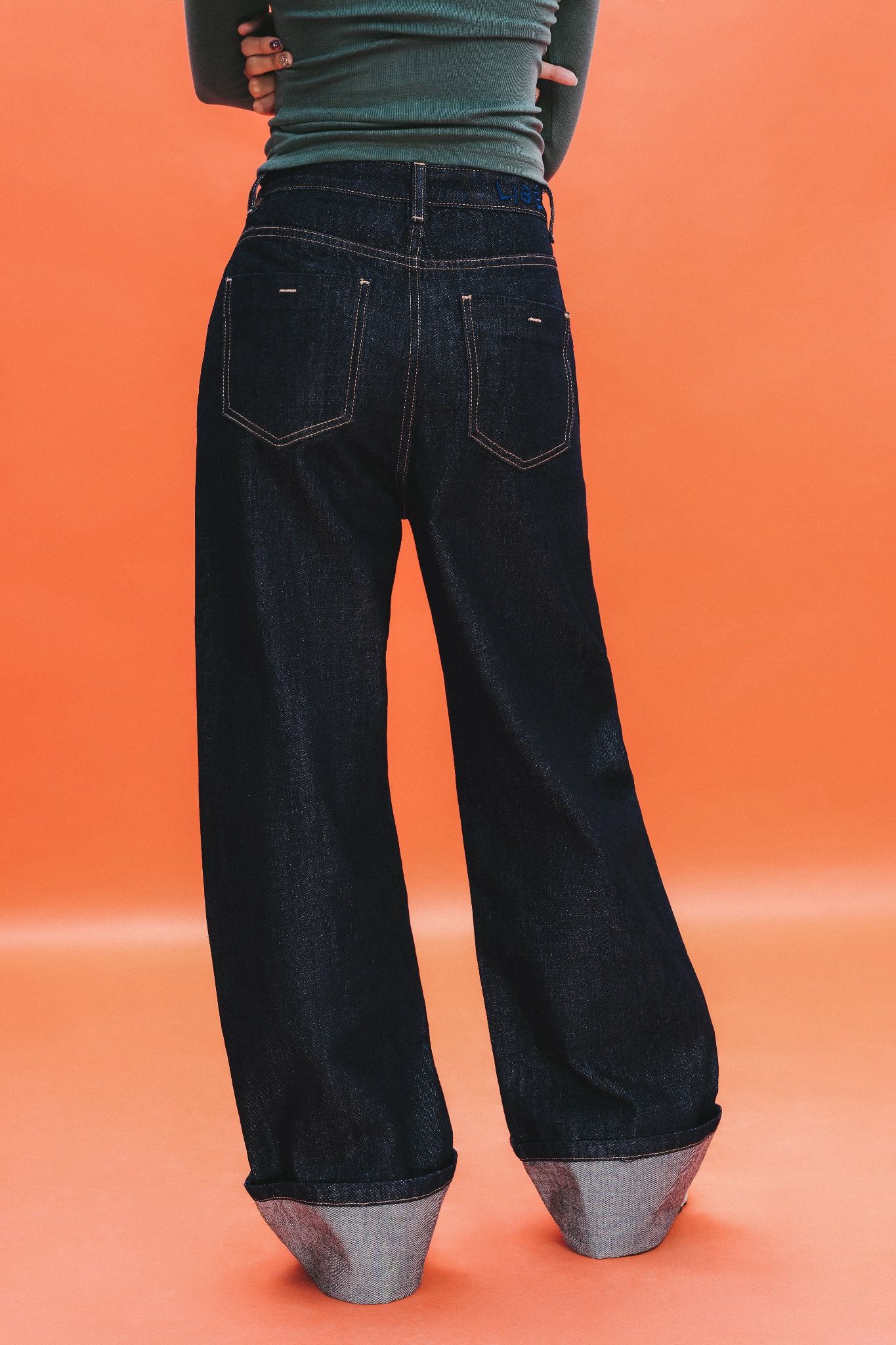 Libe Indigo High Waist Straight Leg Jeans (Pre-order)