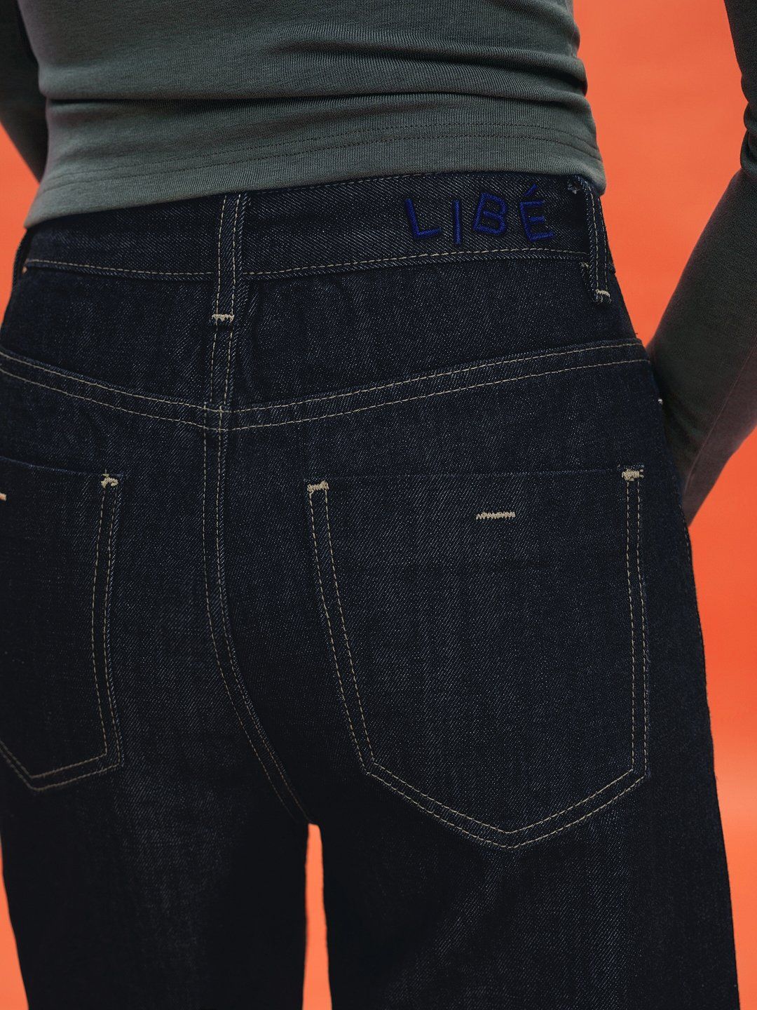 Libe Indigo High Waist Straight Leg Jeans (Pre-order)