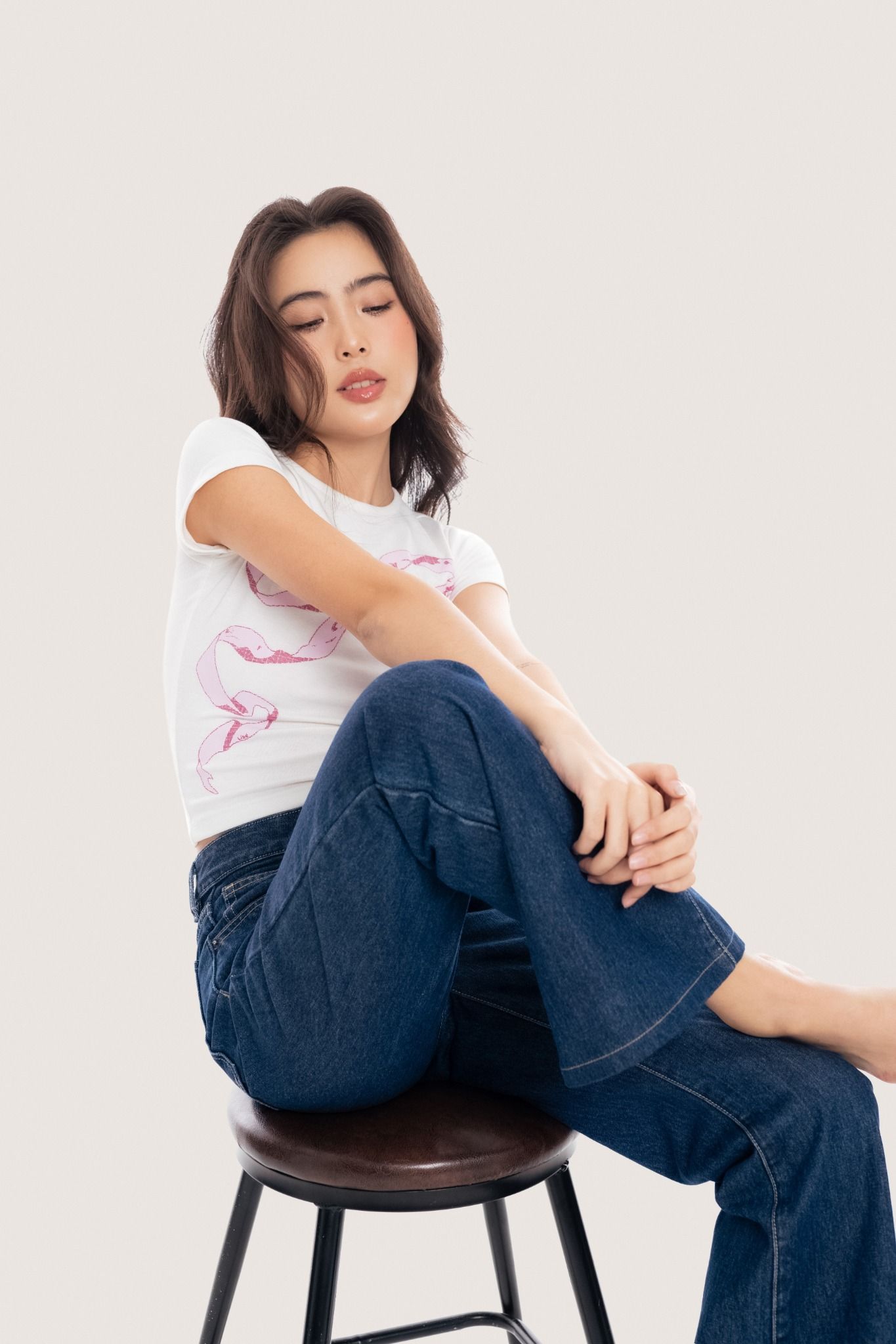 Libe Indigo Mid Rise Flared Jeans (Pre-order)