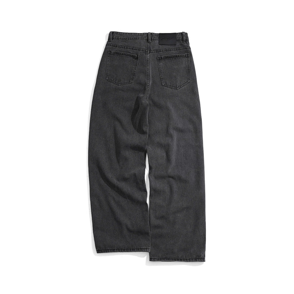 WHOSE Light Grey Wide Straight Jeans