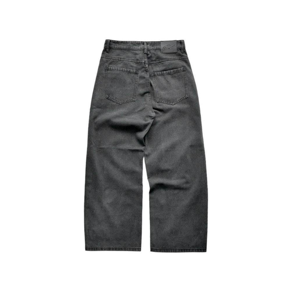 WHOSE Light Grey Wide Straight Jeans (Pre-order)
