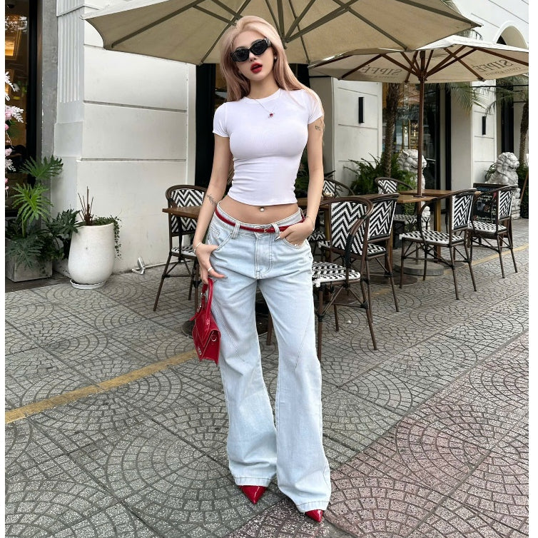 WHOSE Light Smoke Flared Jeans Wash Ver 1