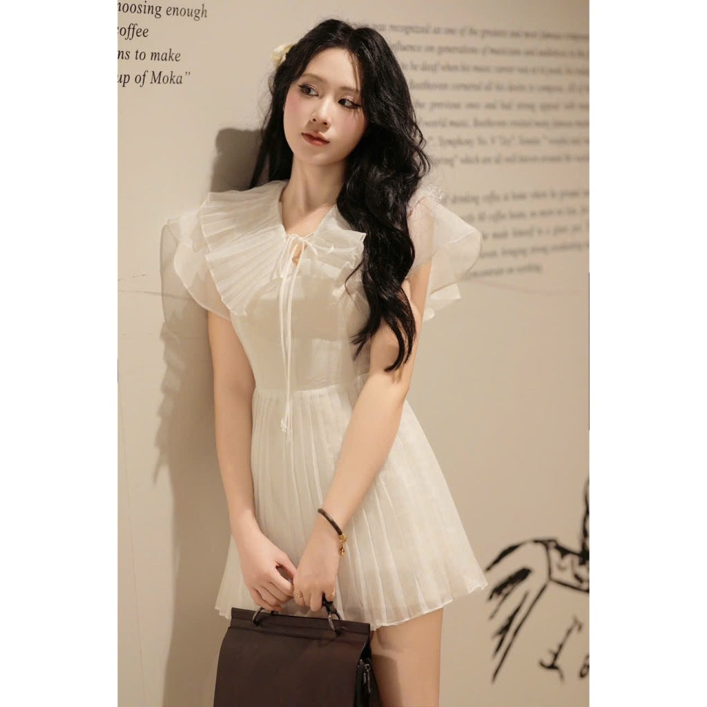 Aguja Lilie Pleated Silk Dress (Pre-order)
