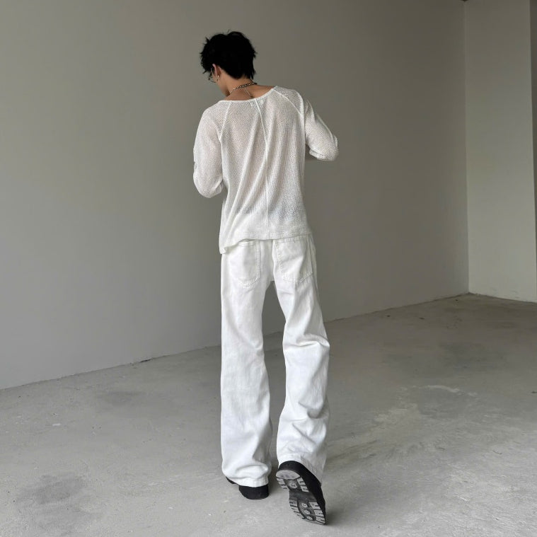 WHOSE White Flared Jeans Wash Ver 1