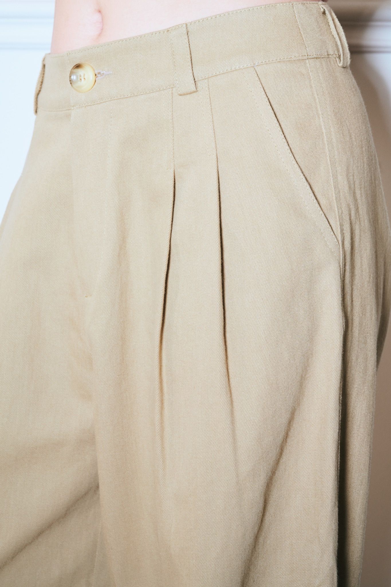 Libe Low Waist Khaki Trousers (Pre-order)
