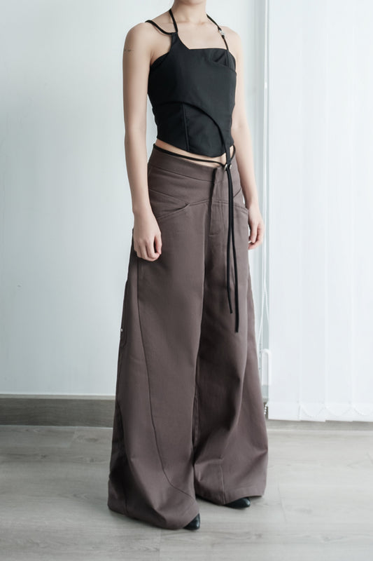 Bunny Hill Lullaby Halter Top (Black) (Pre-order) - Em Clothing