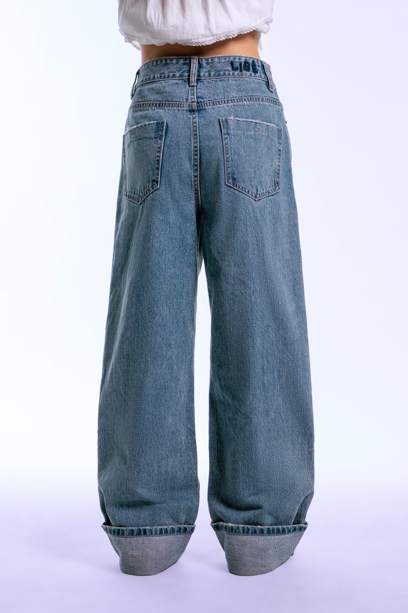 Libe Medium Blue Wash Loose Fit Jeans (Pre-order)